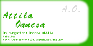 attila oancsa business card